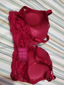 Burgundy Lace Bra