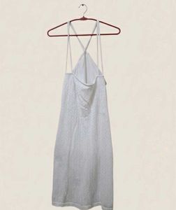 Chic White Textured Cami Mini Dress