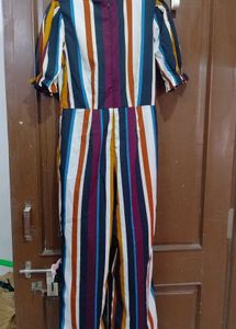 Striped Midi Jumpsuit