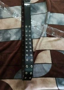 Leather Belt || Double Holed Black