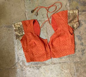 Orange Embellished Saree