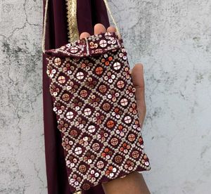 🌸 Maroon Palazzo Set With Purse 🌸