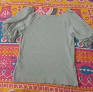 Mint Puff Sleeve Top