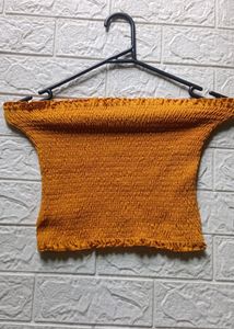 Mustard Strapless Top