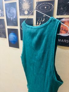 Green Ribbed Tank Top