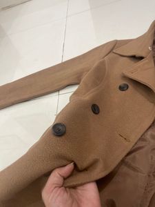 Brown Color Thigh Length Coat