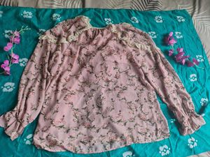 Romantic Rose Print Blouse