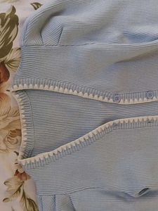 Blue Knit Crop Top