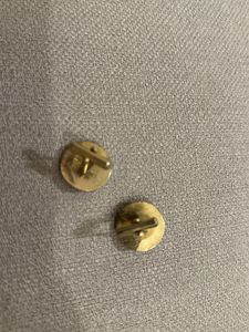 Blue cufflinks with golden border
