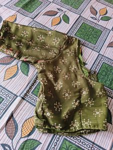 Olive Green Patterned Fabric