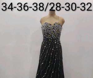 Elegant Black Embellished Gown