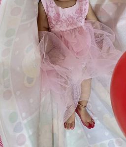 Hopscotch Pink Cute Frock For Baby Girl