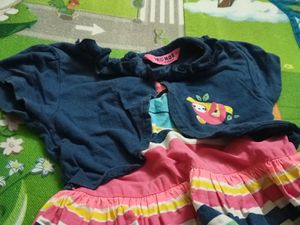 Multicolor Top With Attached Coat