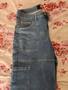 Denim Blue Cargo Jeans