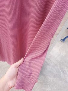 Ajio Ribbed Dusty Purple Dress Women