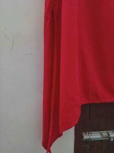 Red Sleeveless Kurta