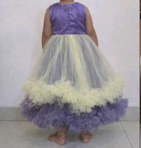 Girl's Purple &amp; Cream Tulle Dress
