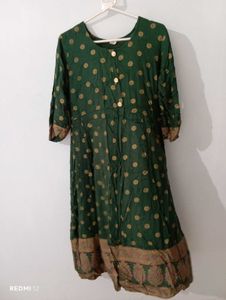 Green Floral Print Kurta