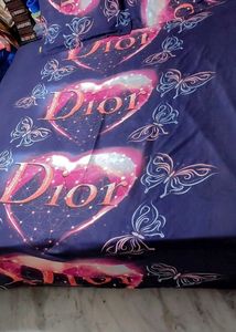 Purple 🟣 Dior King Size Bedsheet &amp; Pillow Cover