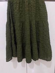 Olive Green Tiered Dress