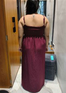 burgundy button up dress