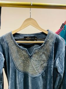 Elegant Velvet Kurta Set