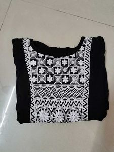 Black Embroidered Top