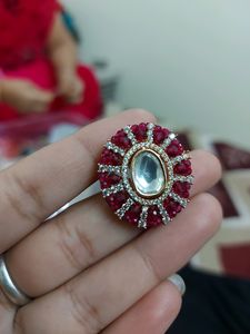 Kundan Ruby Imitation Real Look Studs ❤️