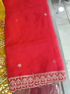 Yellow &amp; Red Dress Material