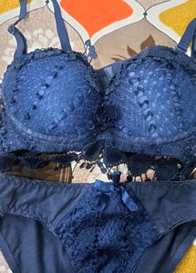 Blue bra panty set