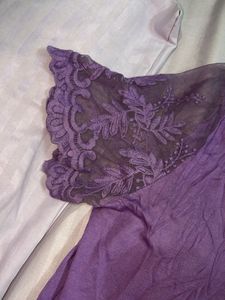 Purple Lace Sleeve Top