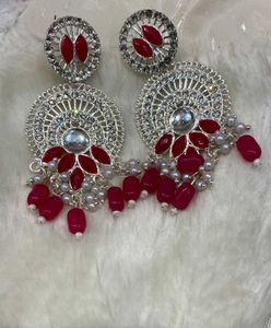 Rani pink &amp; Silver Dangle Earrings