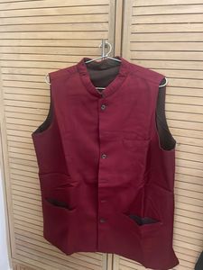 Men’s Nehru Jacket, Maroon, Chest 42