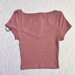 H&amp;M Divided Pink Ribbed Crop Top