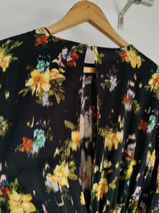 ZARA Ruffled Print Dress
