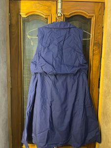 Blue Sleeveless Collared Dress