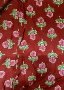 Red Floral Print Kurta