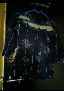 Navy Blue Sheer Top
