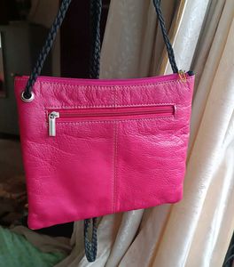 Pink Crossbody Leather Bag