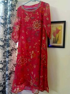 W FOR WOMEN Red Floral Print Kurti