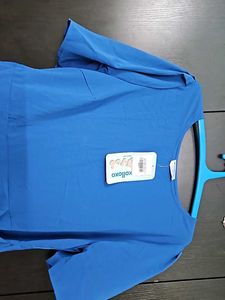 Blue Sheath Dress with Buckle