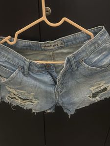 Distressed Denim Shorts
