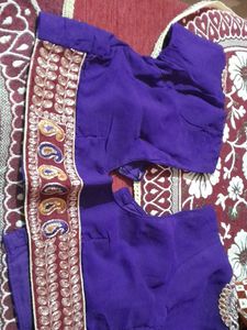 Navy Blue Designer Saree With Blouse