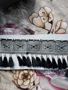 Tasseled Silver Choker Necklace