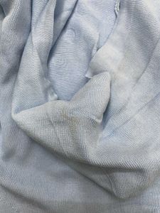 Light Blue Cropped Knit Hoodie - Size - S