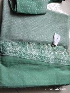 Sea Green Bluish A Beautiful Net Saree