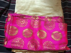 Satin Saree With Blouse Piece