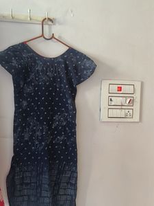 Navy and White Cotton Dress