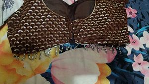 New Coffee Brown Sequence Designer Blouse
