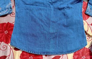 Embroidered Denim Short Kurti